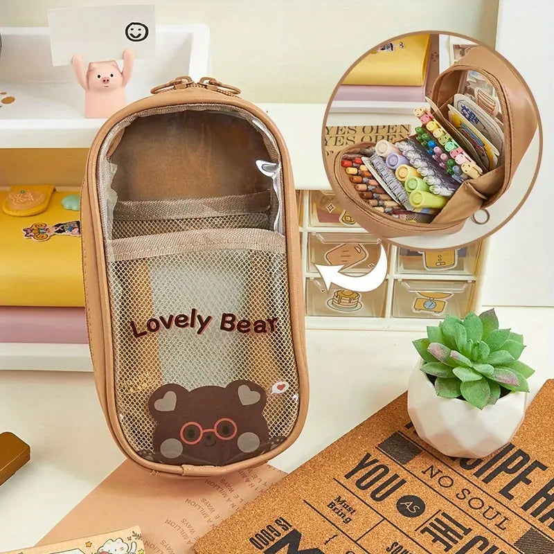 Cute Waterproof Multi-layer Pencil Case for Students