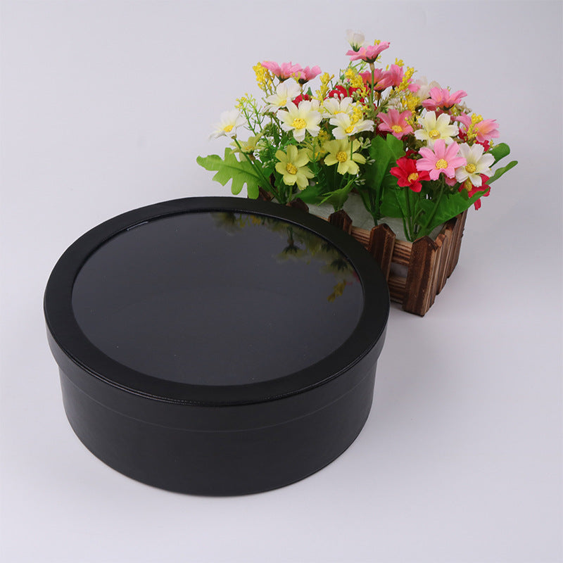 Gift Box with Acrylic Window Round Eternal Flower Set