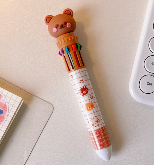 10-in-1 Cartoon Cute Little Bear Multi-color Pen