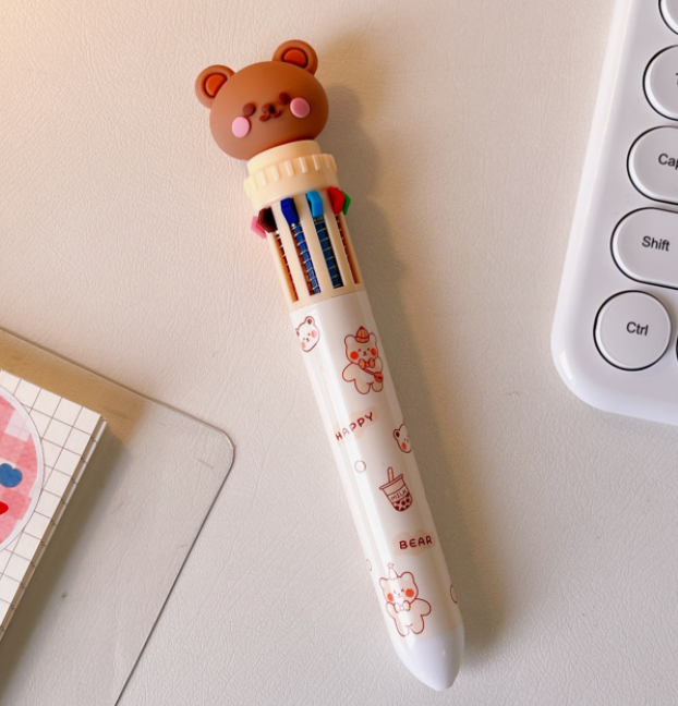 10-in-1 Cartoon Cute Little Bear Multi-color Pen