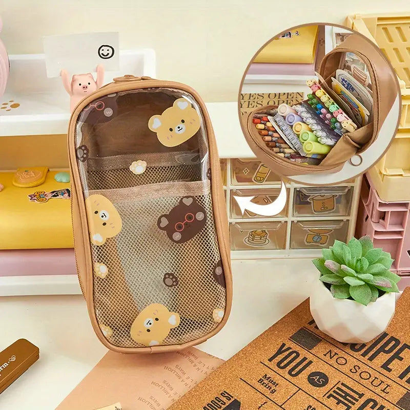 Cute Waterproof Multi-layer Pencil Case for Students