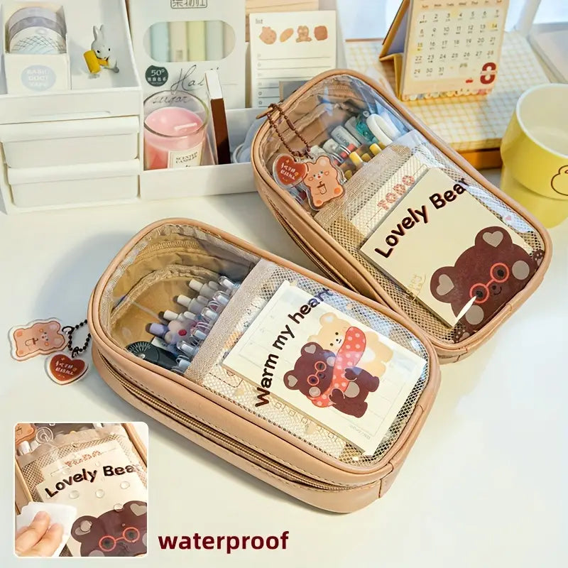 Cute Waterproof Multi-layer Pencil Case for Students