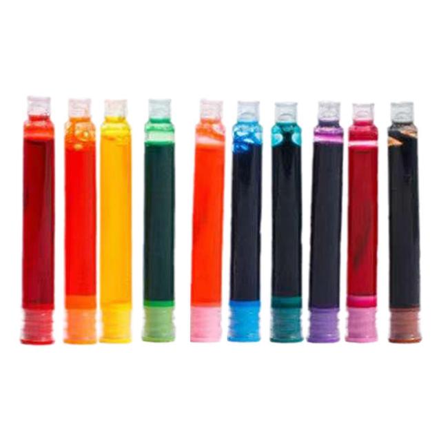 10pcs Colored Ink Cartridge Refills for Fountain Pens