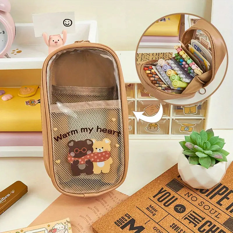 Cute Waterproof Multi-layer Pencil Case for Students