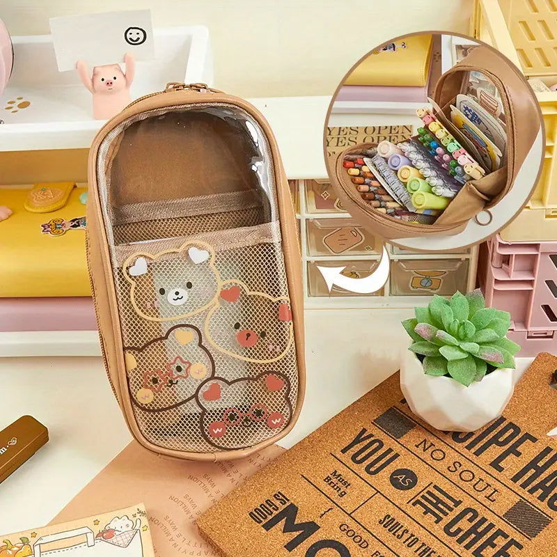 Cute Waterproof Multi-layer Pencil Case for Students