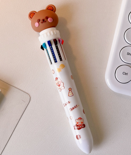10-in-1 Cartoon Cute Little Bear Multi-color Pen