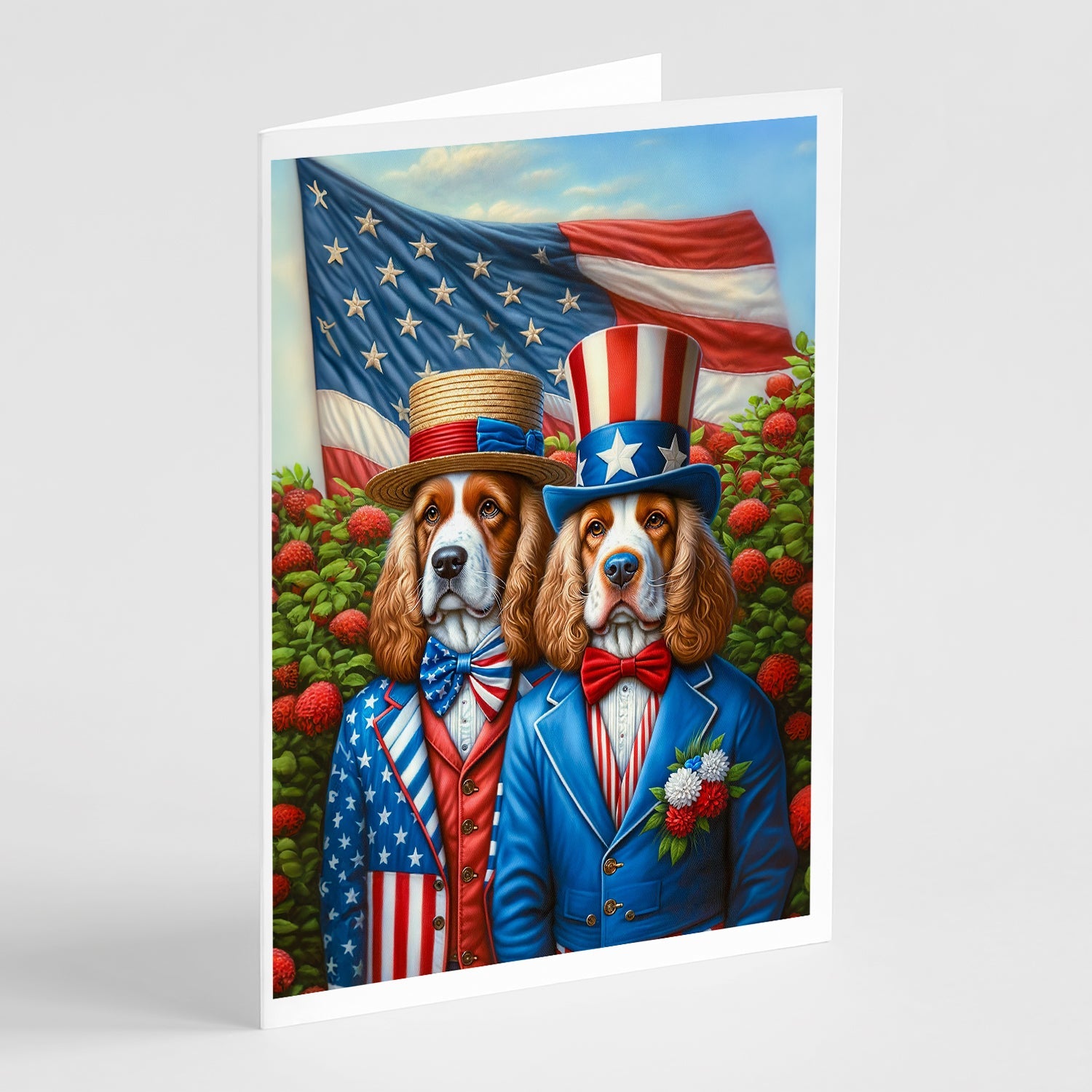 All American Clumber Spaniel Greeting Cards Pack of 8