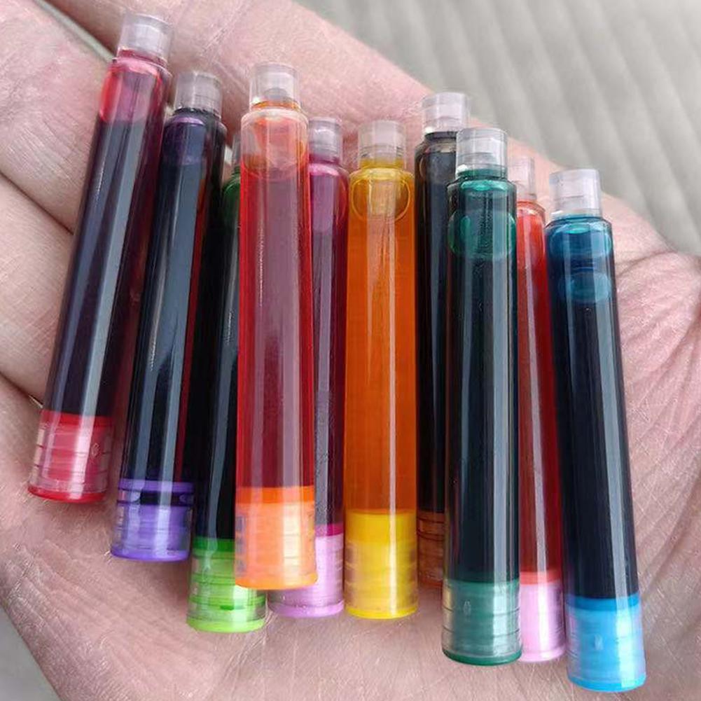 10pcs Colored Ink Cartridge Refills for Fountain Pens